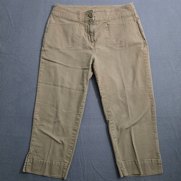 Woolrich Pants - Woolrich Capri Pants Women 4 Brown Mid Rise Straight Leg Ankle Slit